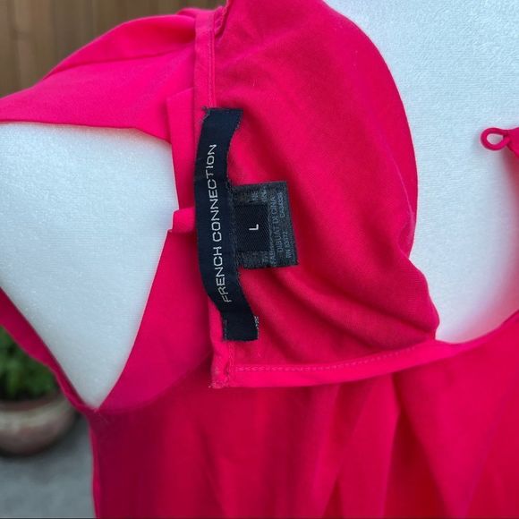 French Connection Fuchsia Silk Sleeveless Blouse Size L - Picture 7 of 7